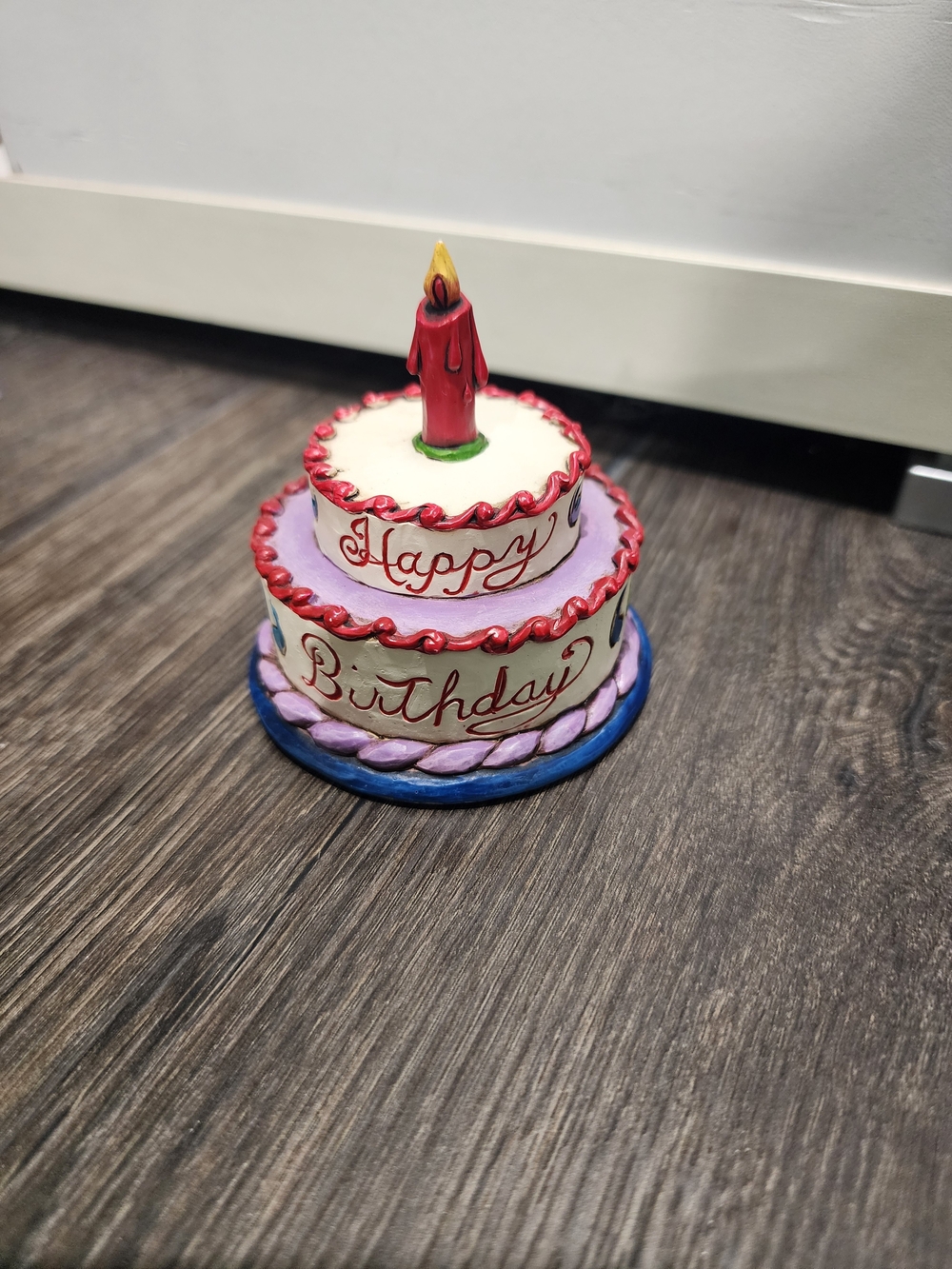 Jim Shore 4025846 Mini Happy Birthday Cake Statue Figure Figurine Cake Topper